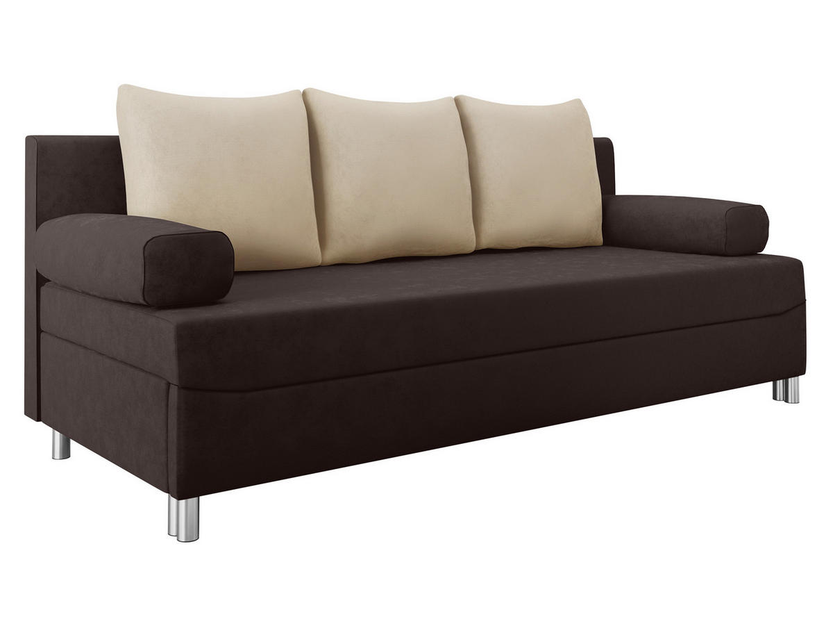 SCHLAFSOFA Dover - Chromfarben/Braun, Holz/Kunststoff (192/86/80cm) - MIRJAN24