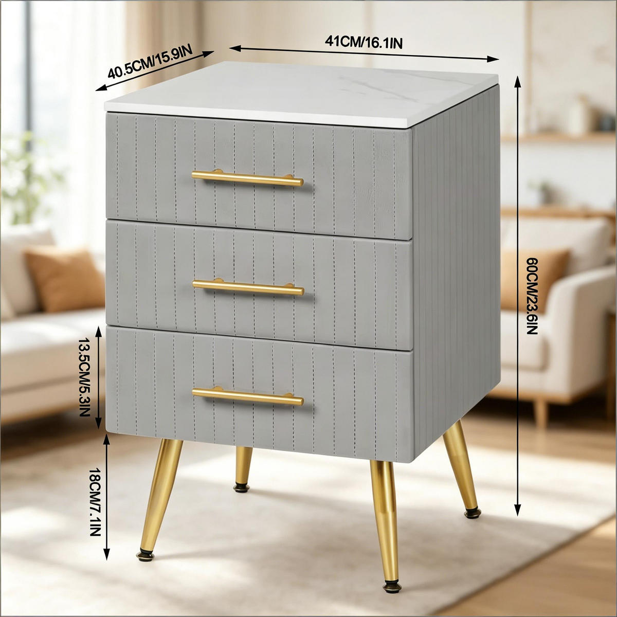 BEISTELLTISCH Grau 62/40/41 cm - Grau, Holz (62/41/40.5cm) - PANGIVO