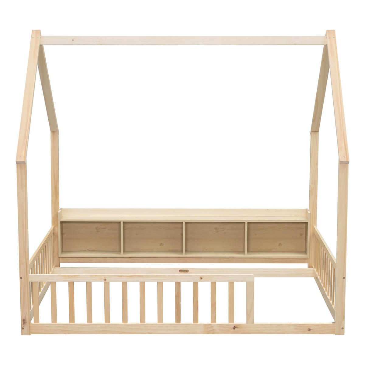 HAUSBETT 140/200 cm mit Ablagefächern, DE-41877, in Natur - Naturfarben, Holz (140/200cm) - ComfortXL