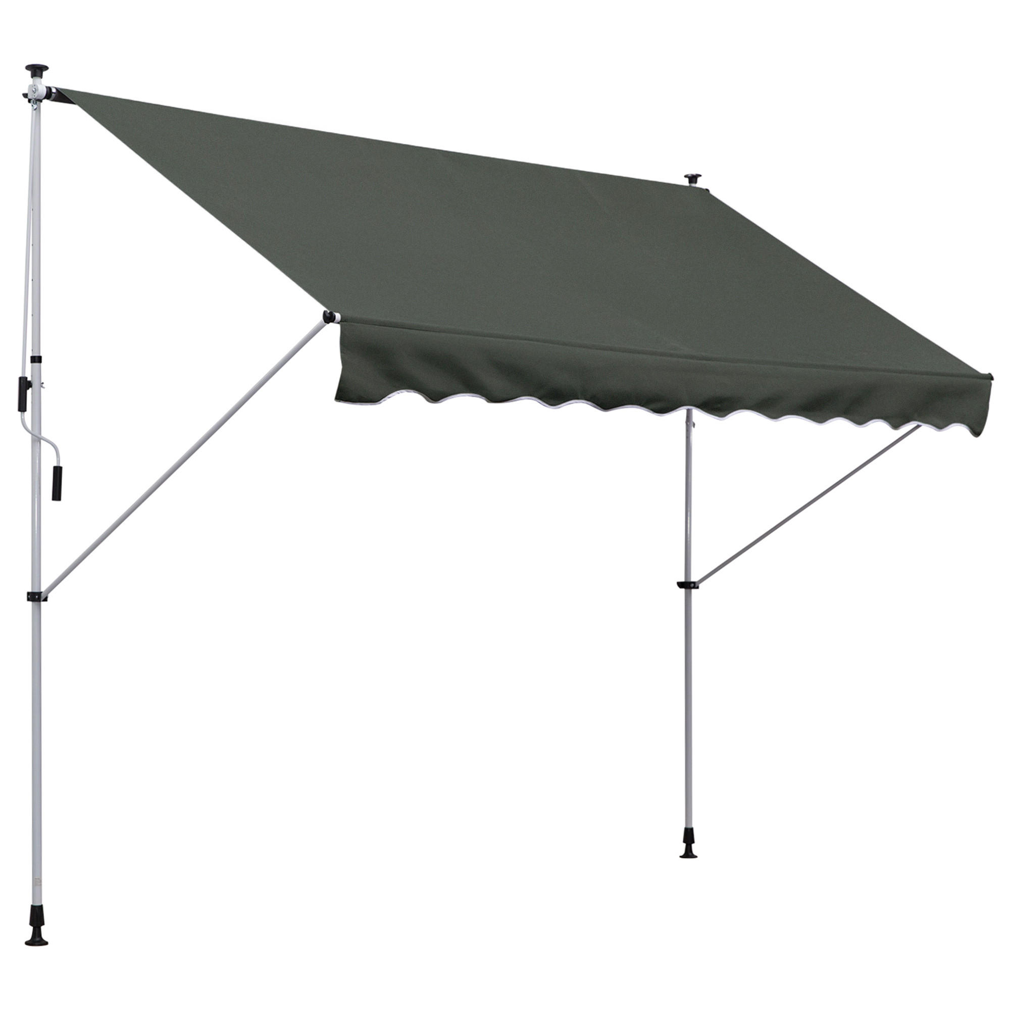 MARKISE, Grün+Weiß, Aluminium, Stahl, Polyester - Grau, Metall (150/280/300cm) - Outsunny