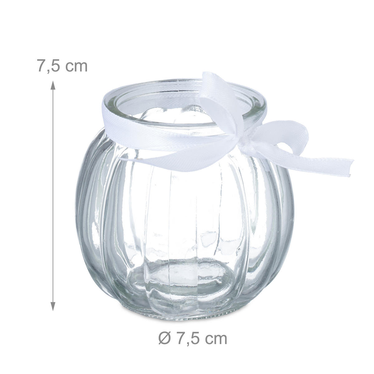 12xWINDLICHT - Transparent, Glas/Textil (7.5cm) - Relaxdays