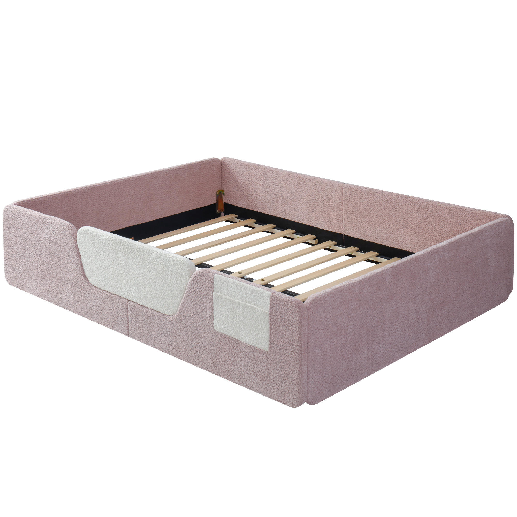 POLSTERBETT 140/190 cm DE-04698, mit abnehmbaren Sicherheitsgittern in Rosa - Pink, Holzwerkstoff/Metall (140/190cm) - ComfortXL