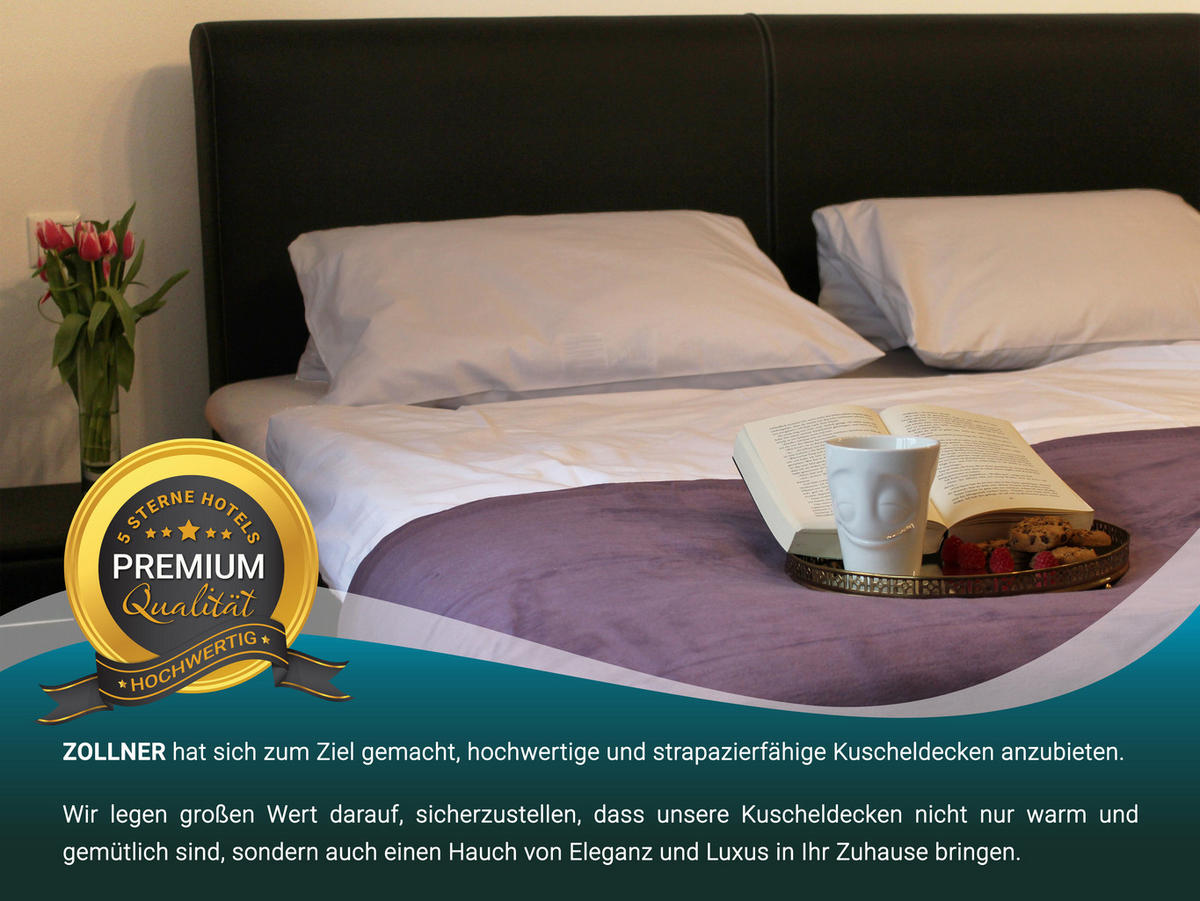 KUSCHELDECKE, 150x200 cm, 60% Baumwolle, 40% Polyacryl, Lila - Flieder, Naturmaterialien (150/200cm) - Zollner