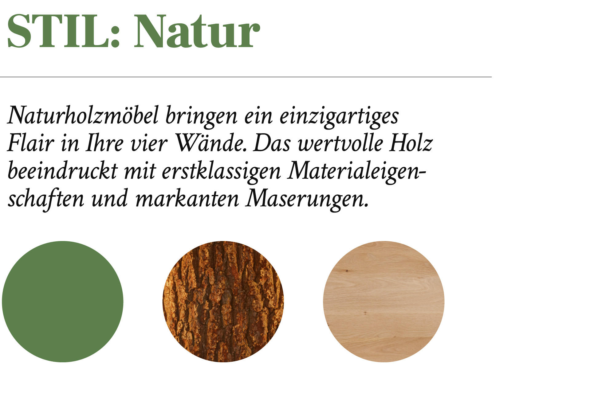 Stil Natur - MÃ¶bel aus natÃ¼rlichen Materialien