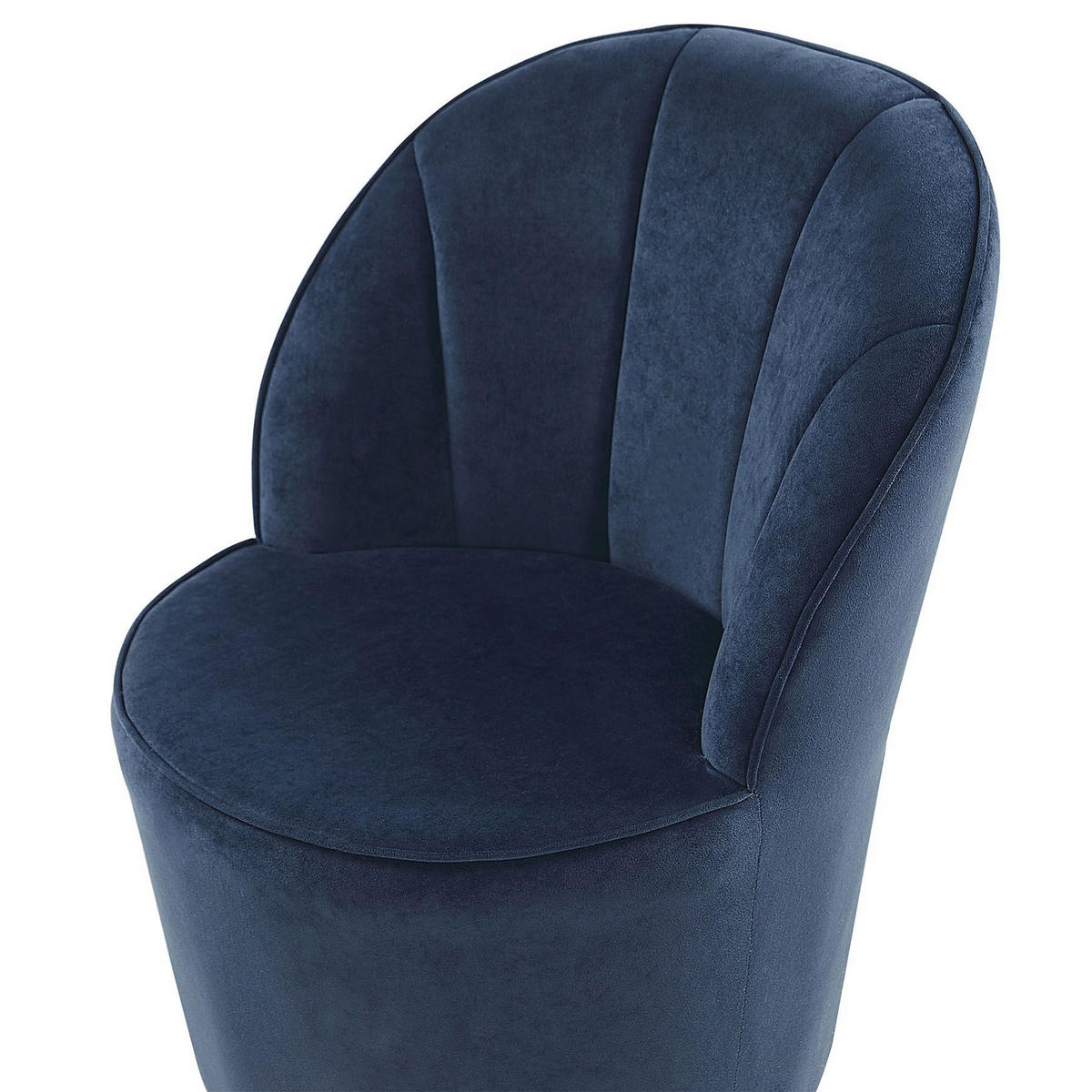 SESSEL Samtstoff Dunkelblau/Gold Alby - Blau, Textil/Metall (56/72/61cm) - Beliani