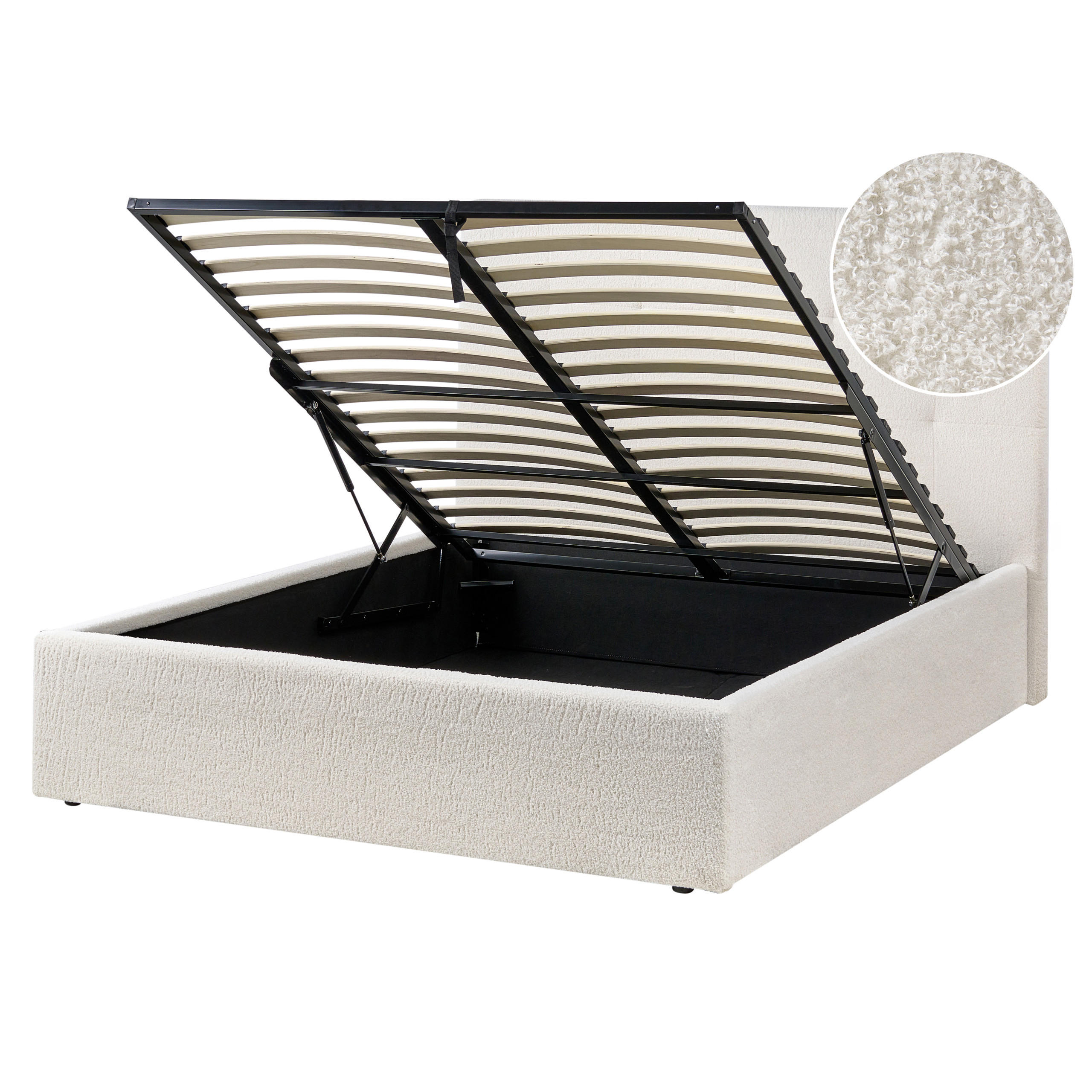 Beliani Bett Creme 140x200 cm