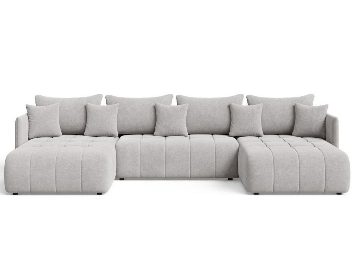 ECKSOFA Ardi U Grau - Grau, Holz/Textil (353/180cm) - Graingold