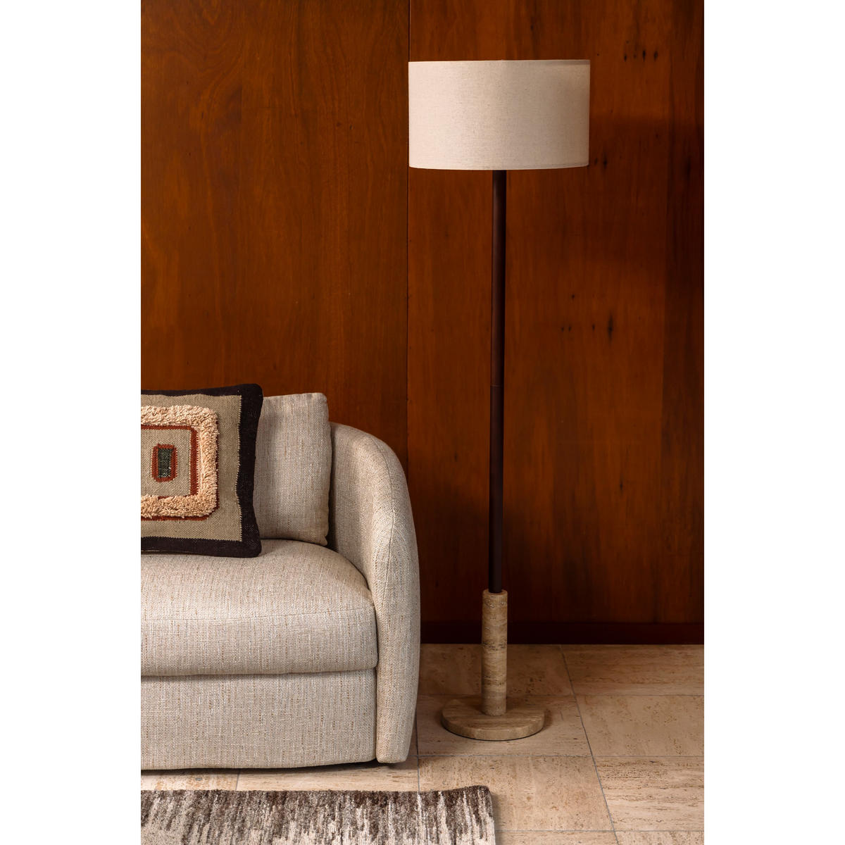 STEHLAMPE Jackson - Beige, Stein (40/40/156cm) - Dutchbone