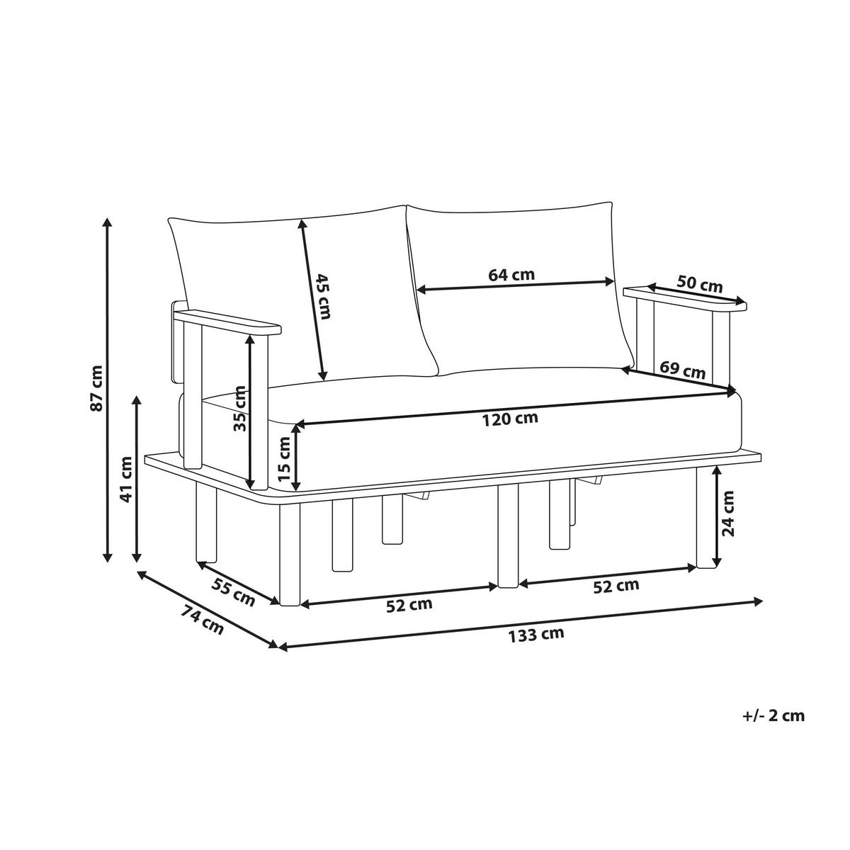 2-SITZER-SOFA Bouclé Dunkelgrün Asker - Braun/Grün, Textil (133/87/74cm) - Beliani
