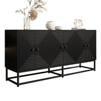SIDEBOARD schwarz 3 Türen Stauraum - Schwarz, Holzwerkstoff (160/75.5/38cm) - Fortuna Lai