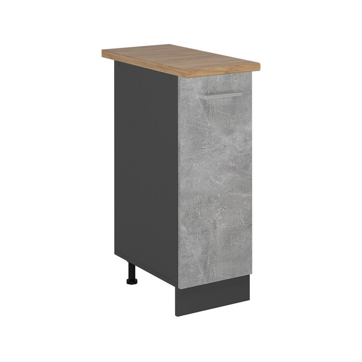 APOTHEKERSCHRANK R-Line Beton 30 cm , AP Eiche - Schieferfarben/Anthrazit, Holzwerkstoff (30/81.6/60cm) - Vicco