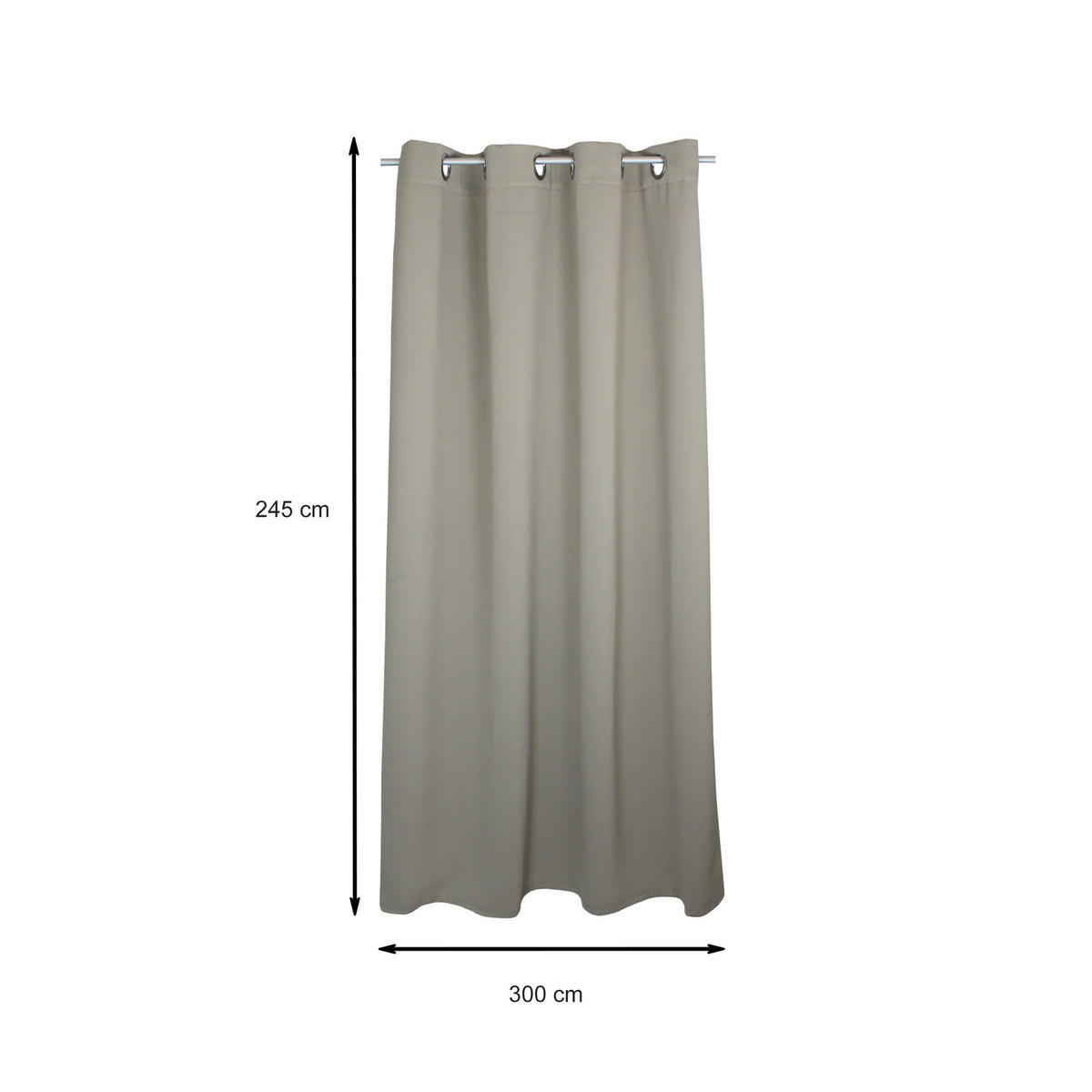 VERDUNKELUNGSVORHANG Ösen 300/245 cm Hell Taupe - Taupe, Textil (300/245cm) - TiborTex