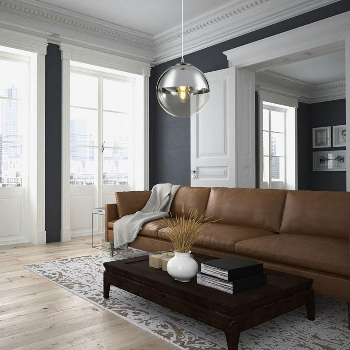 LED HÄNGELAMPE VARUS Silber Transparent - Silberfarben, Glas (30/30/120cm) - Globo Lighting