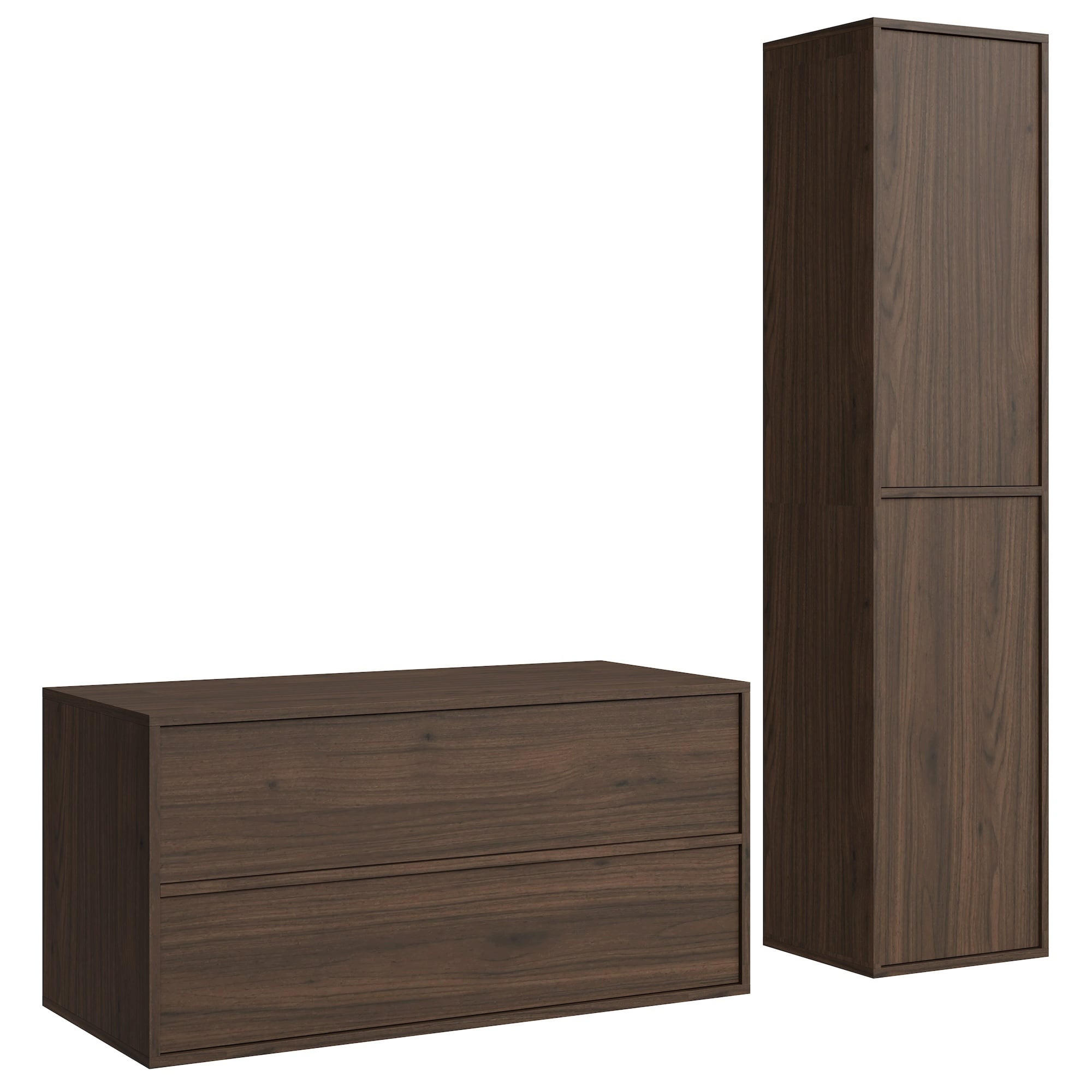 SET KUPAONSKOG NAMJEŠTAJA Mali 2-dijelni smeđi orah - 100 x 46 x 54 cm - boje oraha, drvo (100/46/46cm) - Badplaats