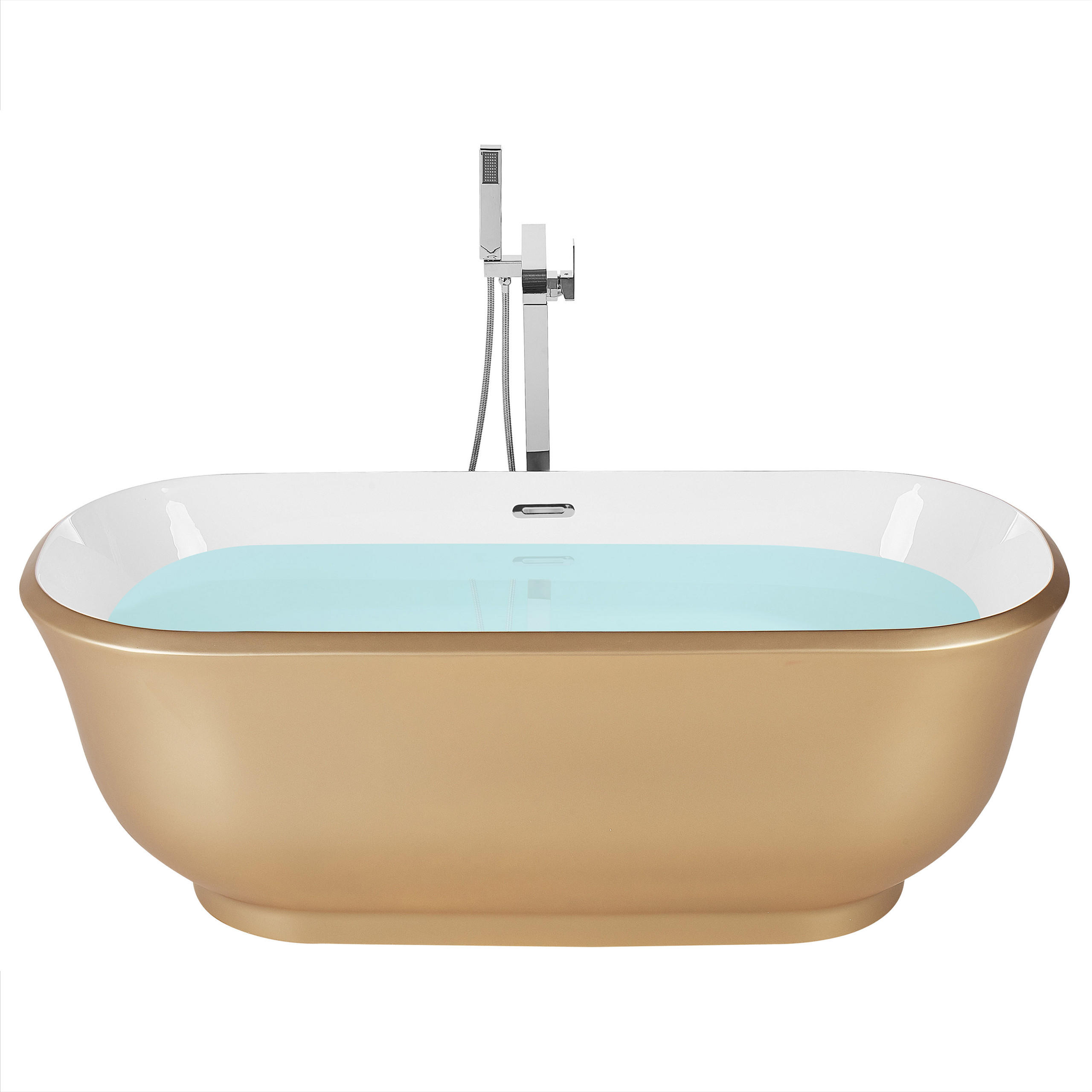 BADEWANNE FREISTEHEND 77x170x61 cm gold Tesoro - Goldfarben, Kunststoff (77/61/170cm) - Beliani