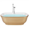 BADEWANNE FREISTEHEND 77x170x61 cm gold Tesoro - Goldfarben, Kunststoff (77/61/170cm) - Beliani