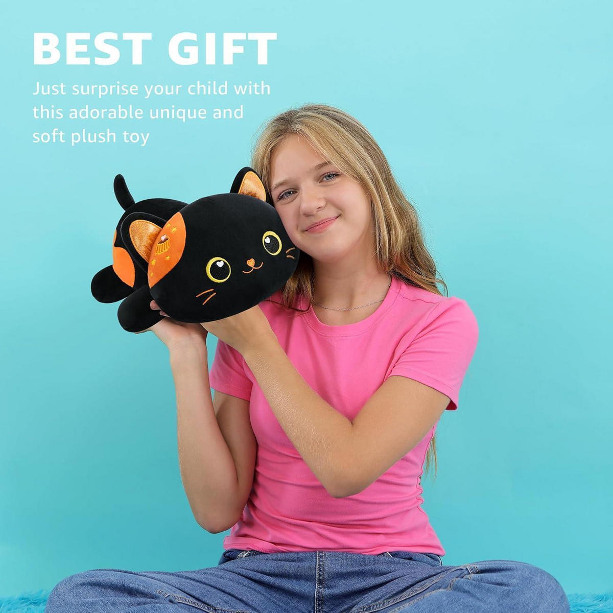 PLÜSCHTIER Katze, schwarz - Schwarz, Textil (20/30cm)
