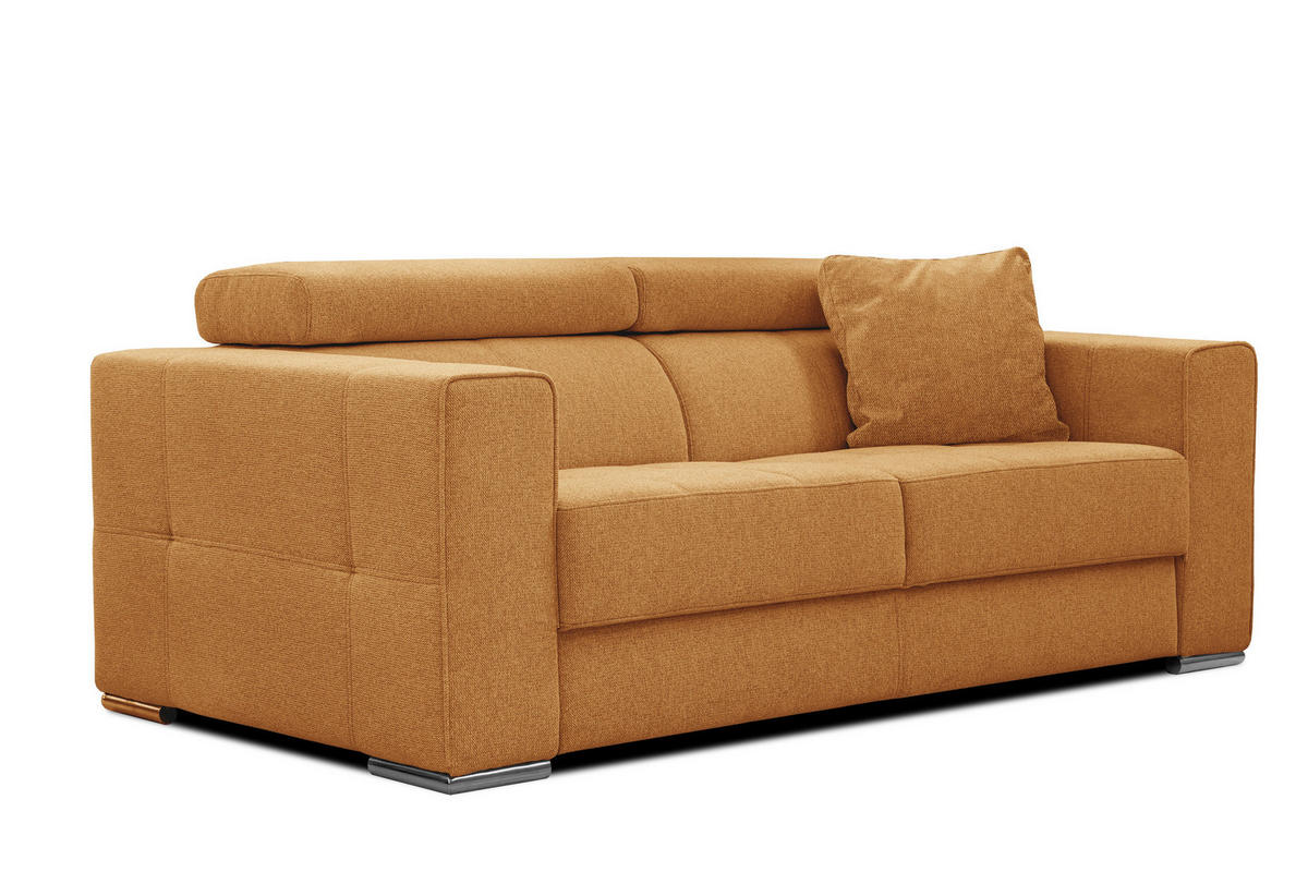 SOFA QUARTZ 3-Sitzer, orange - Orange, Holzwerkstoff/Textil (202/80/102cm) - Courtois Laville