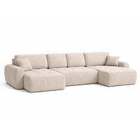 ECKSOFA Mit Schlaffunktion Und Bettkasten U-Form Ivo U, Cordstoff Poso, Beige - Beige, Holz (342/142cm) - Kaiser Möbel