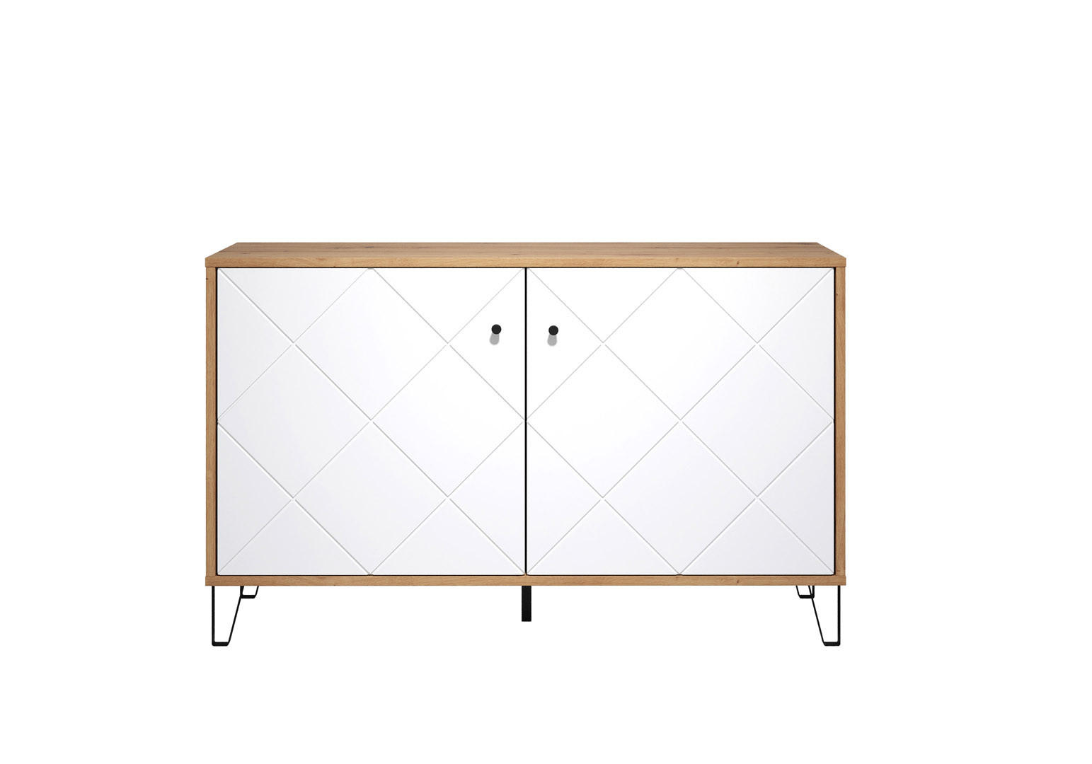 SIDEBOARD weiß - Eichefarben, Holzwerkstoff (123/76/40cm) - ebuy24