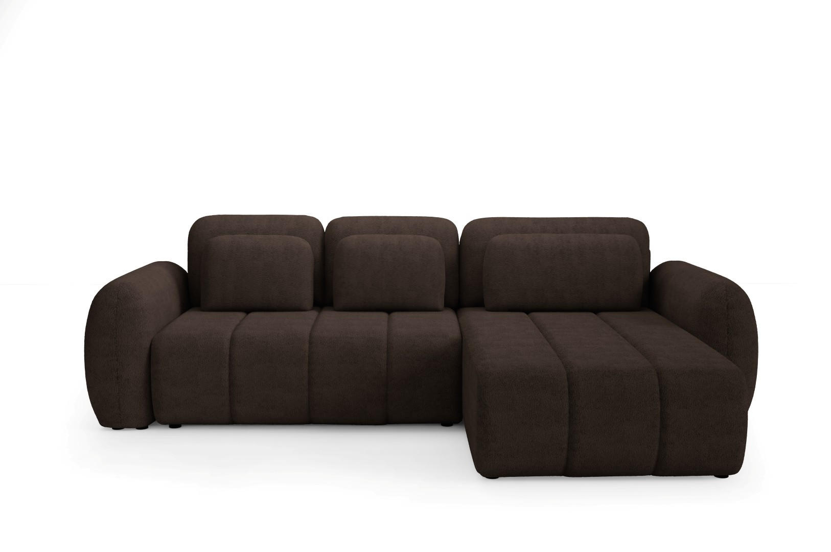 ECKSOFA mit Schlaffunktion Premium Braun - Schwarz/Braun, Holz/Holzwerkstoff (304/190cm) - Furnisell