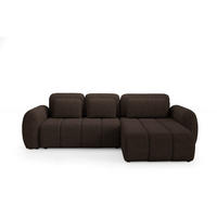 ECKSOFA mit Schlaffunktion Premium Braun - Schwarz/Braun, Holz/Holzwerkstoff (304/190cm) - Furnisell