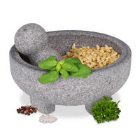 MÖRSER - Grau, Stein (20/9/20cm) - Relaxdays