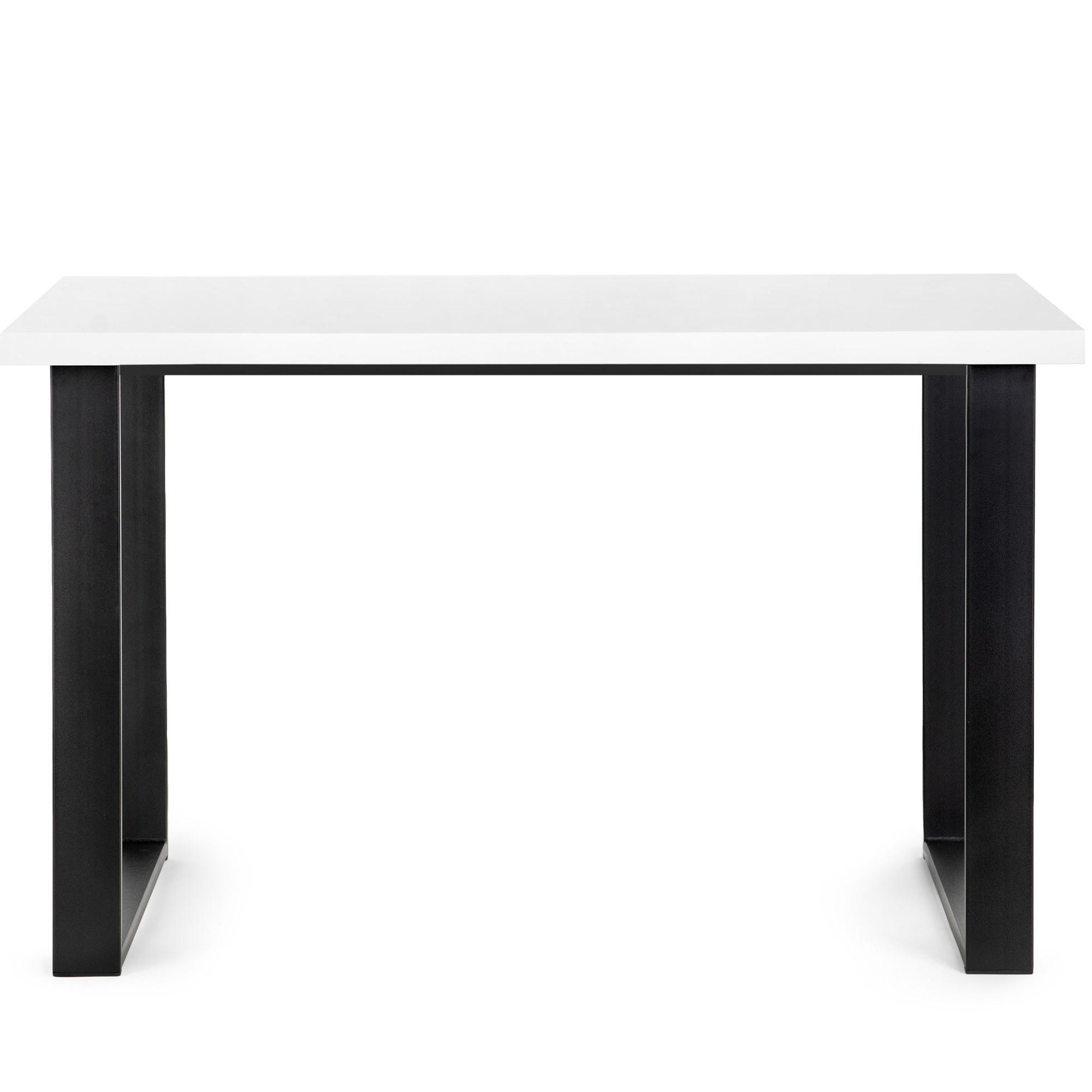 ESSTISCH CETO rechteckig Loft-Stile, weiß - Schwarz/Weiß, Holz/Metall (80/125/77cm) - KONSIMO®
