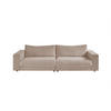 SOFA 3-SITZER MADELINE Taupe Cord - Taupe/Schwarz, Textil (290/85/127cm) - KAWOLA