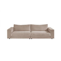 SOFA 3-SITZER MADELINE Taupe Cord - Taupe/Schwarz, Textil (290/85/127cm) - KAWOLA
