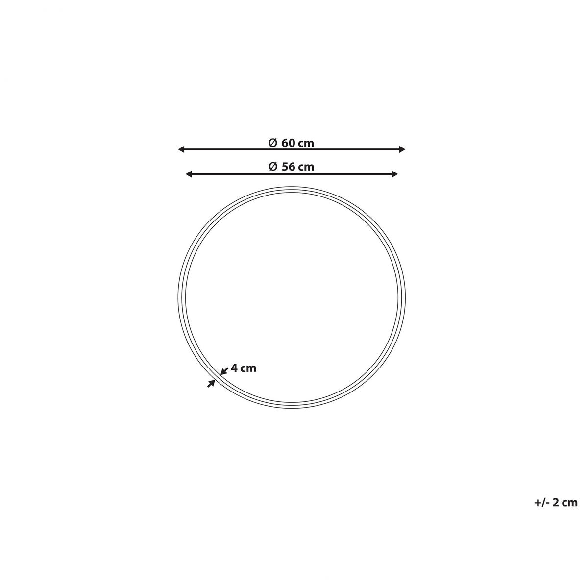 WANDSPIEGEL Rattan natürlich 60 cm Barung - Beige/Naturfarben, Naturmaterialen (60/60/4cm) - Beliani