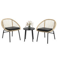 GARTENMÖBEL-SET für Balkon, Terrasse, Polyester, Gelb - Gelb, Kunststoff - Outsunny