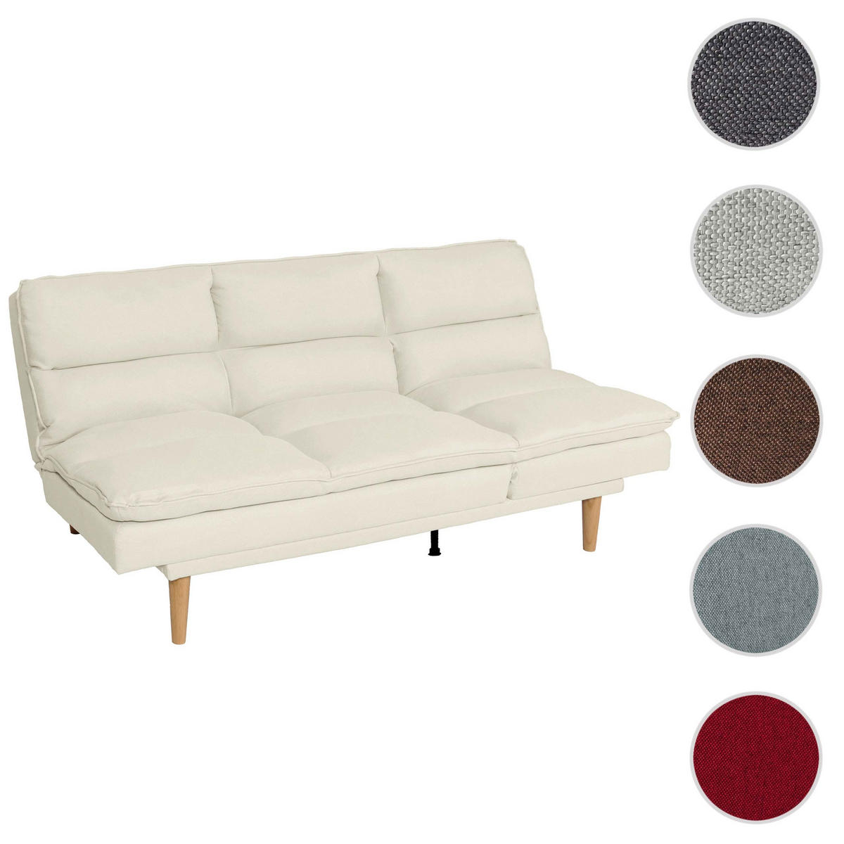 SCHLAFSOFA Cremeweiß - Weiß, Textil (180/90/110cm) - MCW