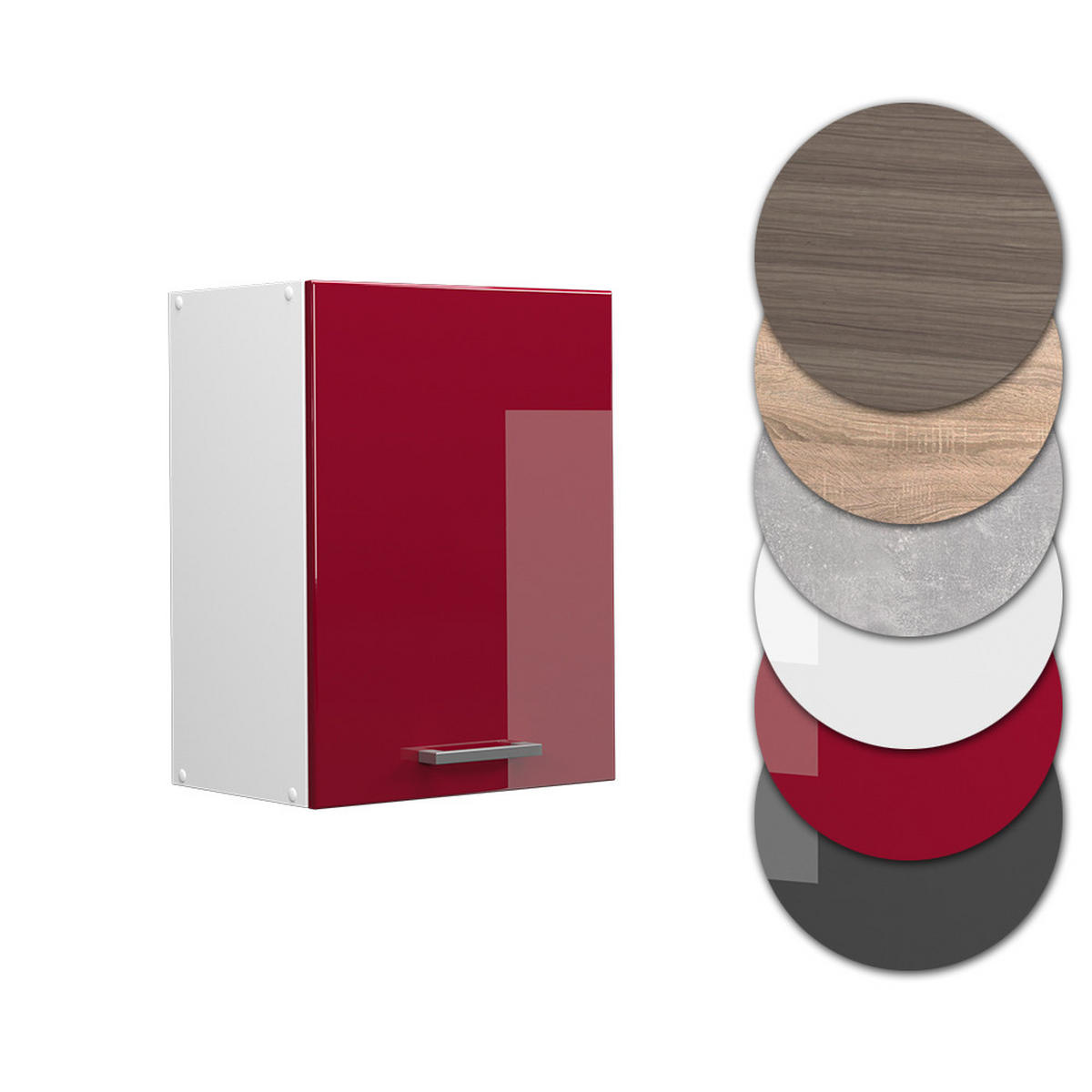 HÄNGESCHRANK R-Line Rot Hochglanz 45 cm - Bordeaux/Rot, Holzwerkstoff (45/60/31cm) - Vicco