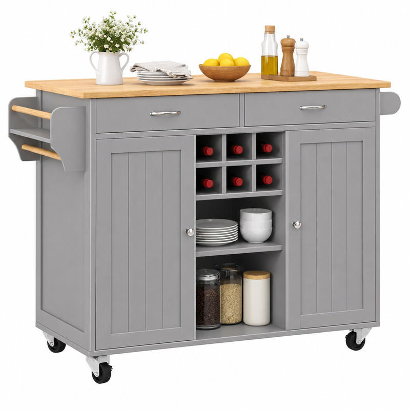 Beauniv Kücheninsel Grau 45x92x102 cm