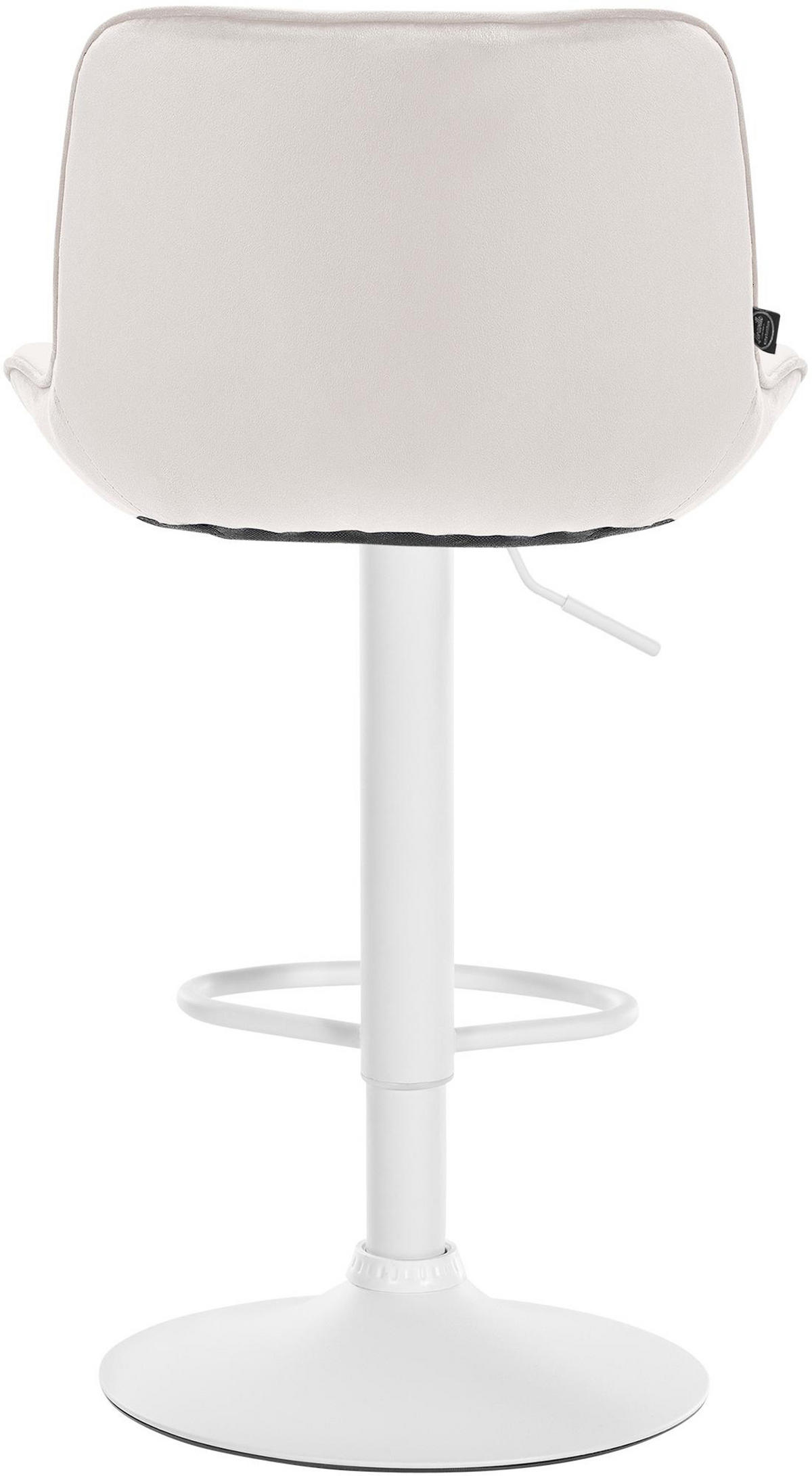 BARHOCKER Vulcano Samt weiß creme - Naturfarben/Weiß, Textil/Metall (49/106/51cm) - TPFLiving