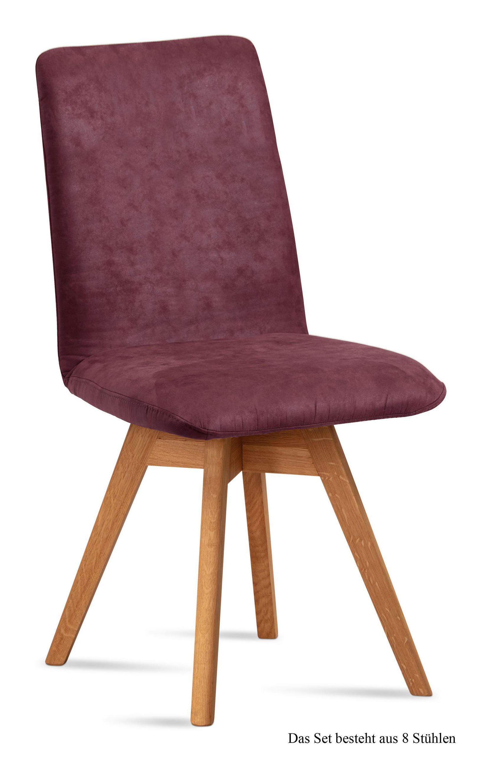 ESSZIMMERSTUHL drehbar (8er-Set) Donni 47x92x60 Eiche geölt/Marsala - Eichefarben/Brombeere, Kunststoff (60/92/47cm) - 58aufmkessel