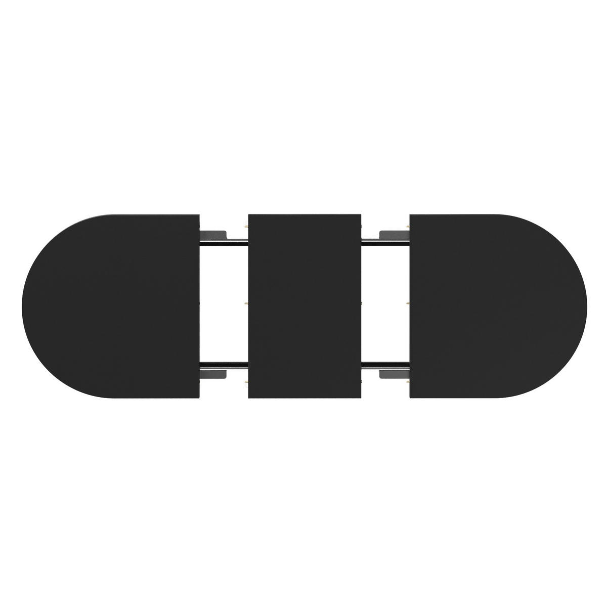 ESSTISCHSET Ausziehbar 120-160 Cm, Oval, 4 Stoffstühle, Schwarz - Multicolor, Metall (120/75.5/80cm) - FLIEKS