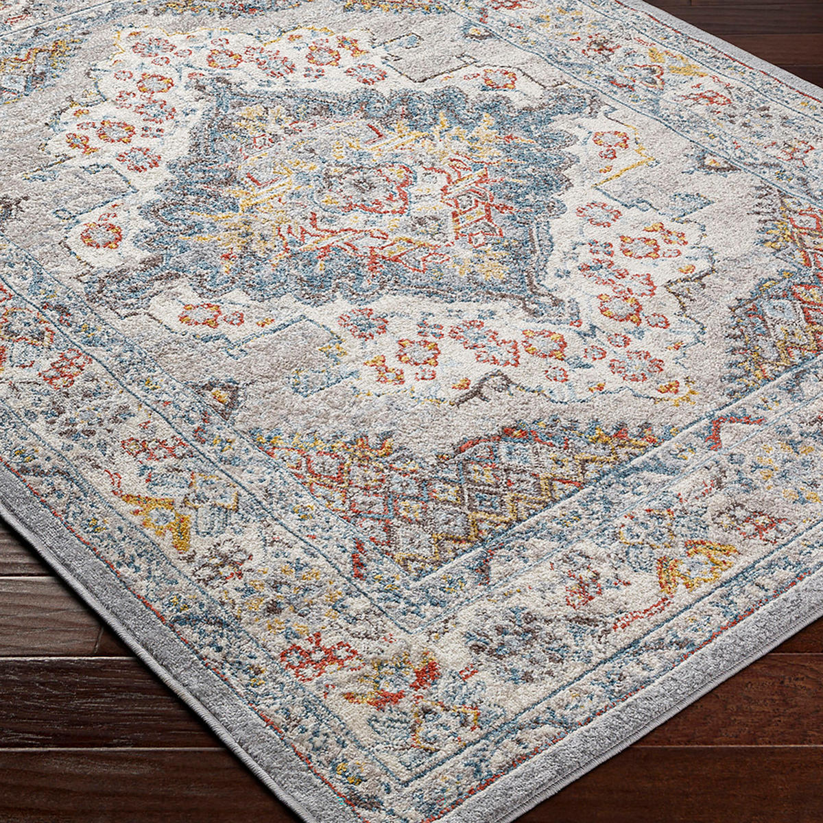 VINTAGE-TEPPICH Jade Rund Ø 160 cm Grau - Grau, Textil (160/160cm) - LIVABLISS