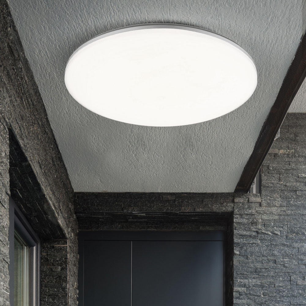 LED AUSSENDECKENLEUCHTE DORI Weiß Opal - Weiß, Kunststoff (33/33/5.6cm) - Globo Lighting