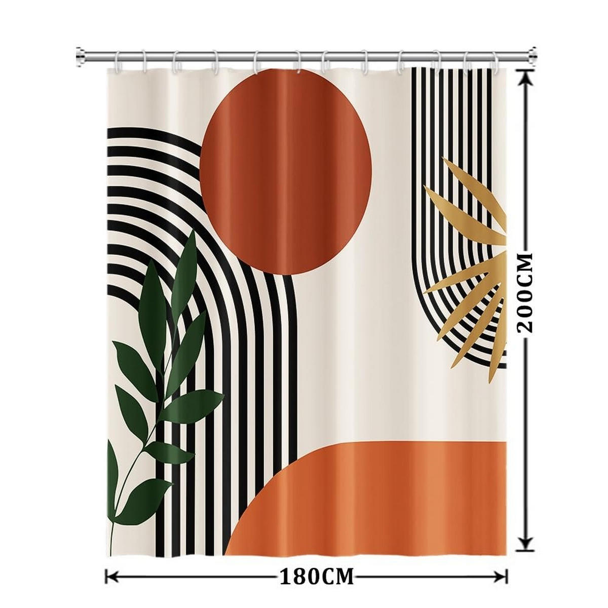 DUSCHVORHANG Terrakotta Orange abstrakt Polyester wasserdicht schimmelresistent mit Haken Badewanne - Multicolor, Textil (200/180cm) - MCBOSON