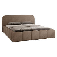 POLSTERBETT Refola Boucle - Schwarz/Naturfarben, Holz/Holzwerkstoff (140/200cm) - MIRJAN24