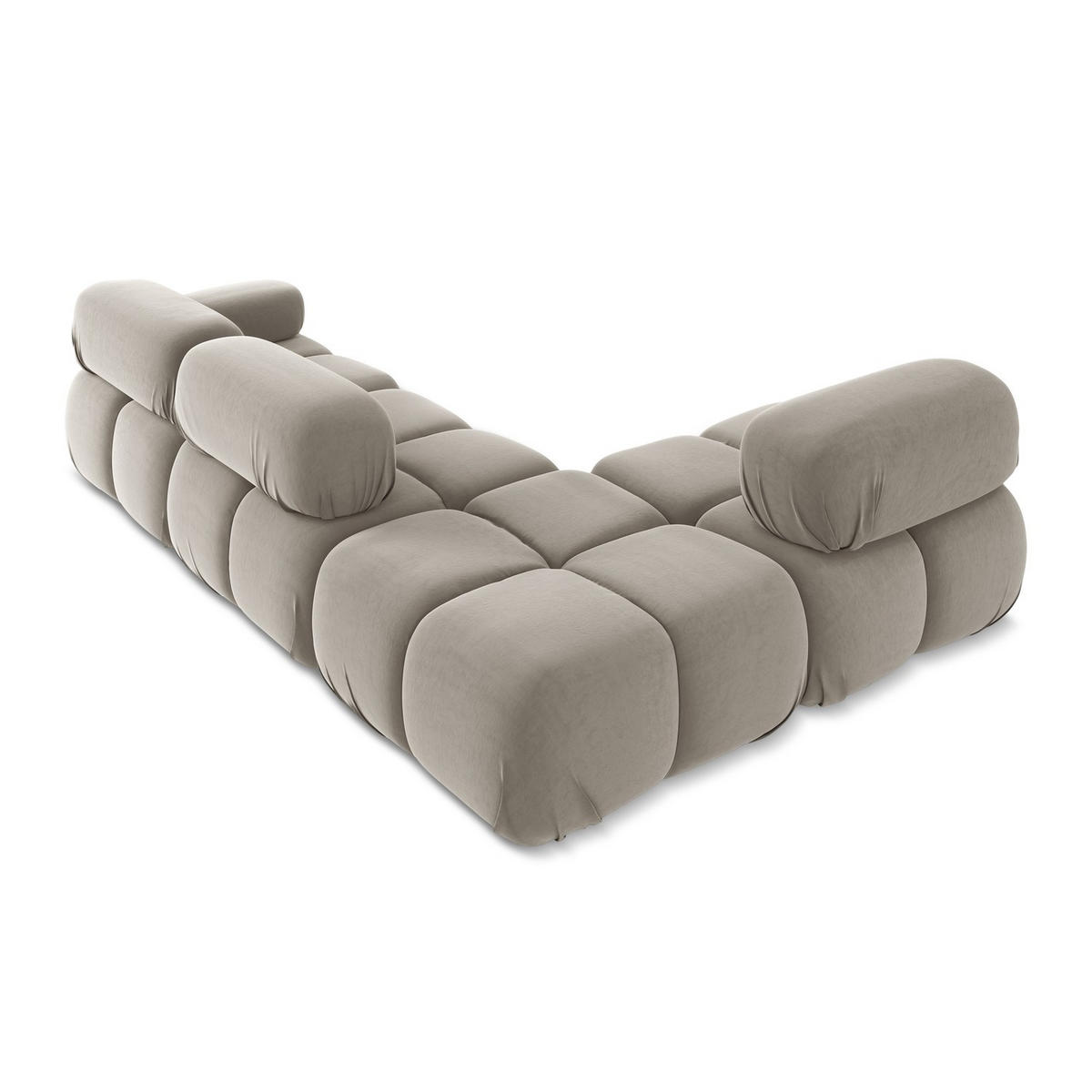 ECKSOFA Links Samt Stoff Grau - Taupe/Lila, Kunststoff/Textil (190/285cm) - LaMiaSofa