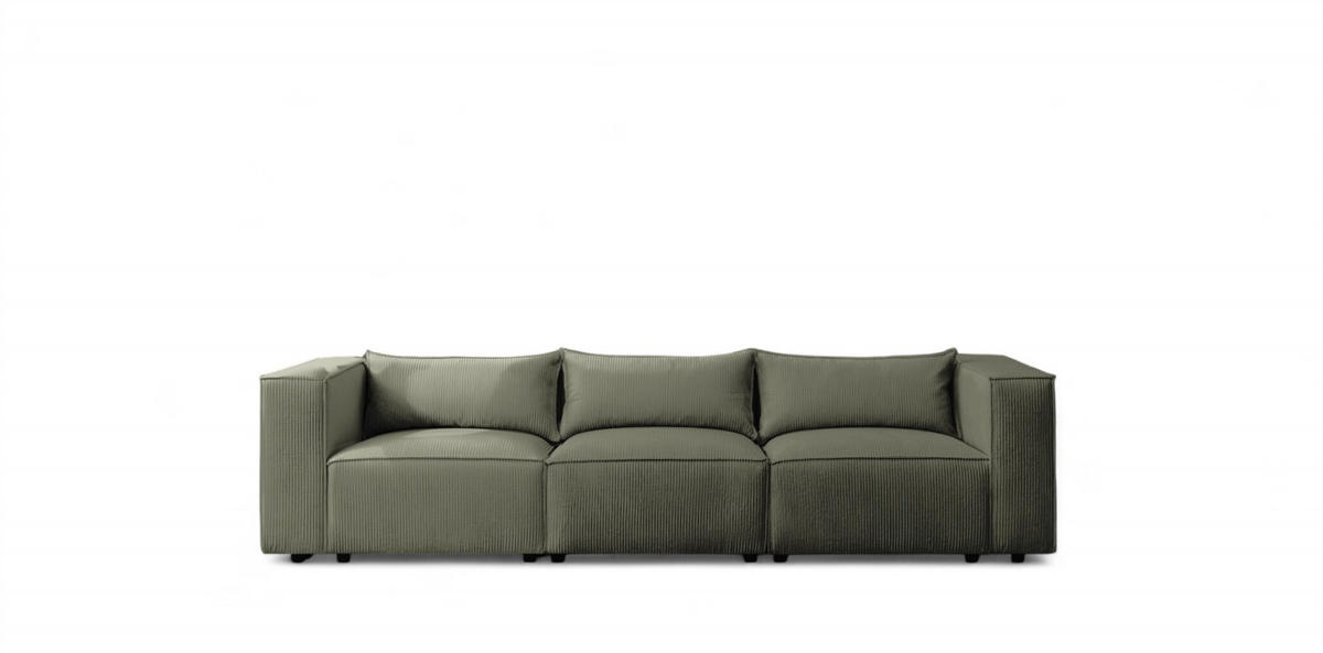 SOFA 3-sitzer Nevio - Grün, Holzwerkstoff/Textil (290/71/105cm) - Fun Möbel