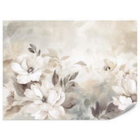 FOTOTAPETE für Schlafzimmer Abstrakte Creme Blumen Aquarell 350x256 - Beige/Braun, Papier (350/256cm) - Muralo