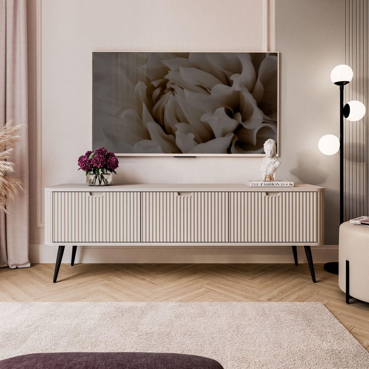 TV Schrank ZAIRA RTV168 Kaschmir - Kaschmir, Holzwerkstoff (168/57/39cm) - Lookway