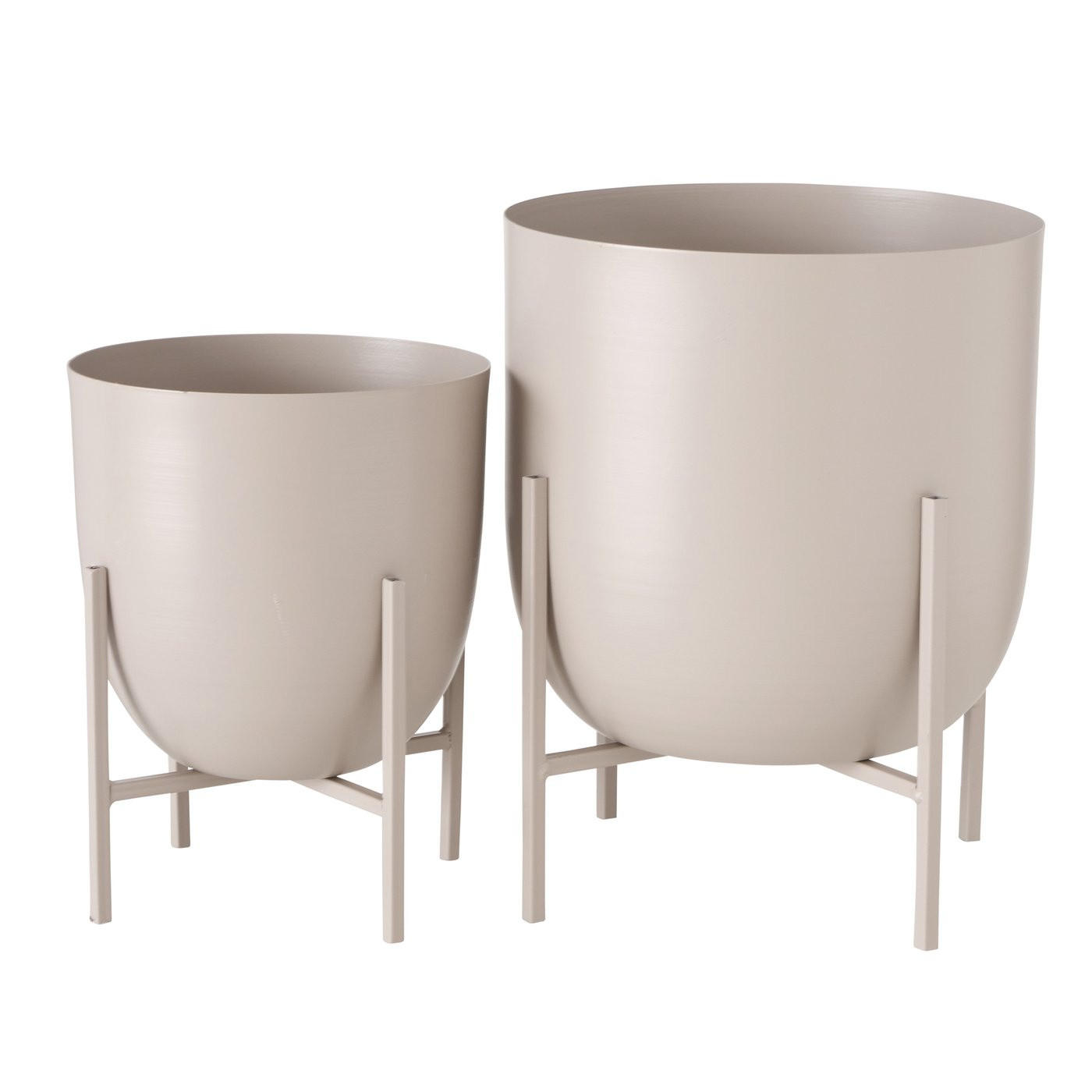 BLUMENTOPF Metall Kilana 2er-Set - Beige, Metall (19/23cm) - Boltze Home