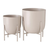 BLUMENTOPF Metall Kilana 2er-Set - Beige, Metall (19/23cm) - Boltze Home