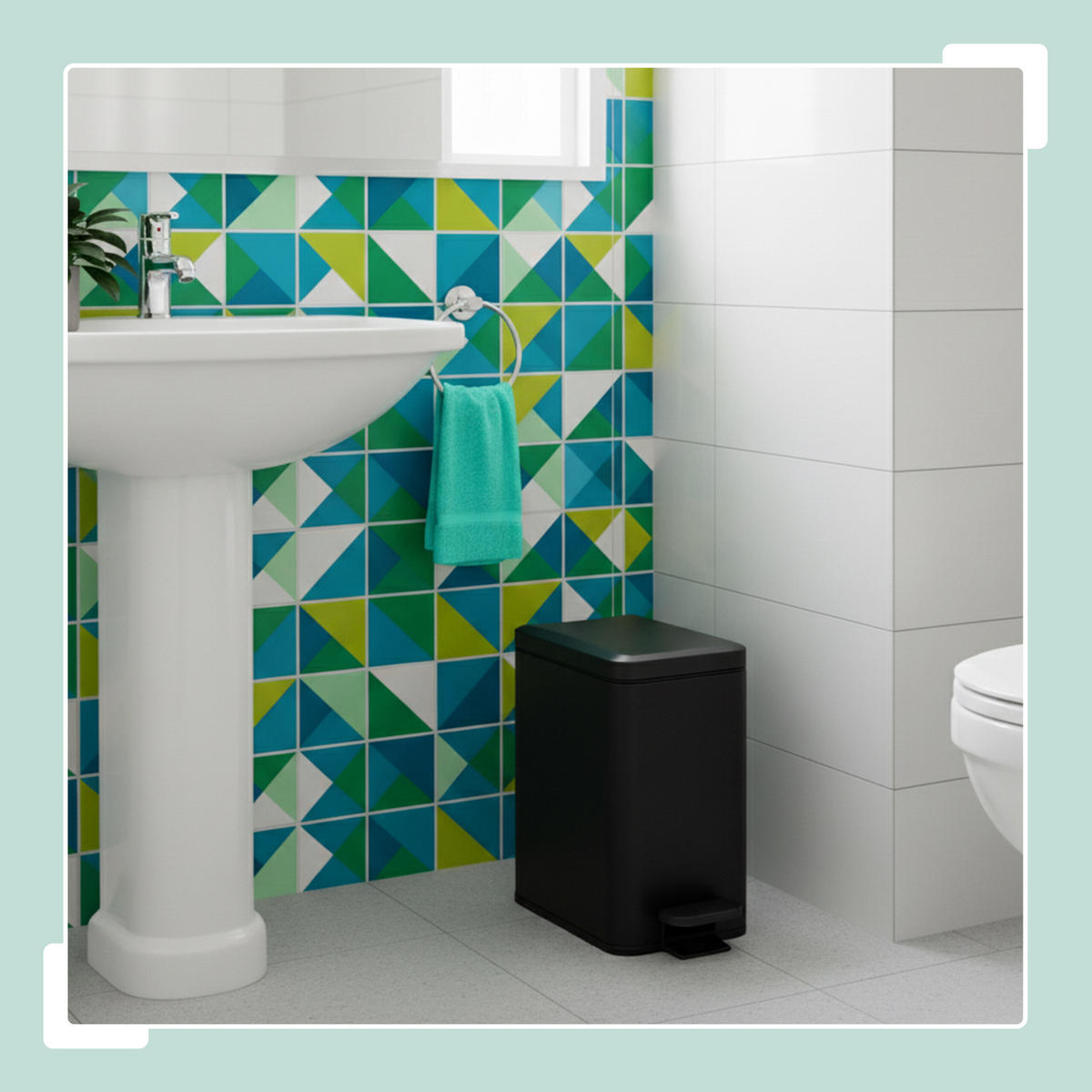 MÜLLEIMER - Schwarz, Kunststoff/Metall (16/36/30cm) - Relaxdays