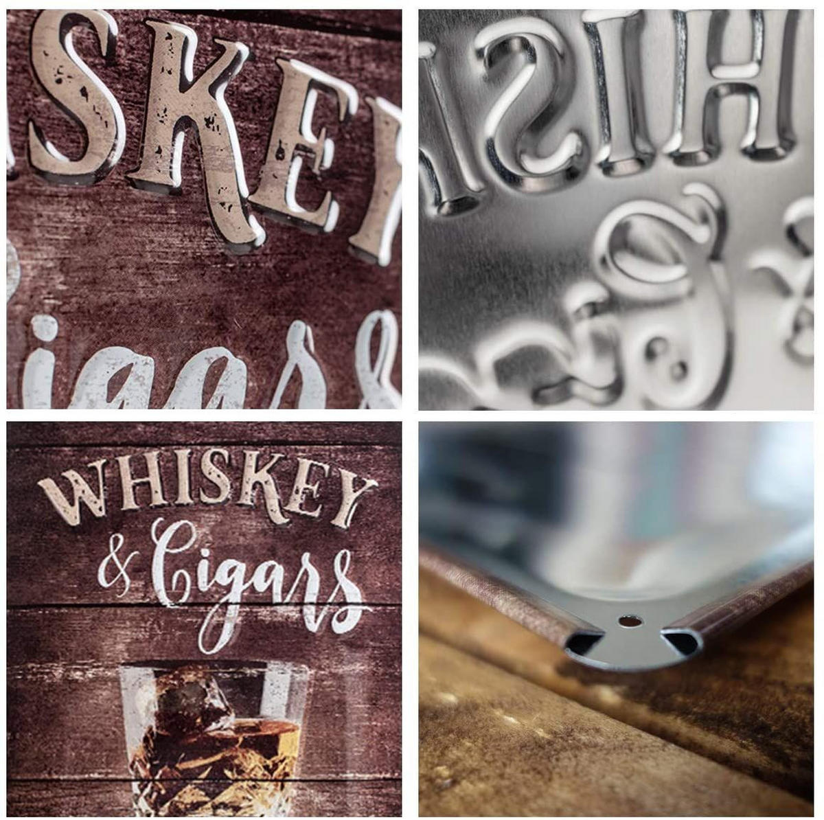 BLECHSCHILD 20/30 cm Open Bar Whiskey - Multicolor, Metall (20/30/0.2cm) - Nostalgic-Art